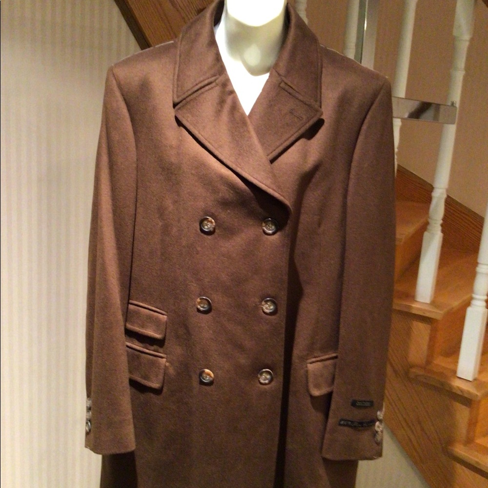 NWT Italian designer men’s double breasted cashmere coat